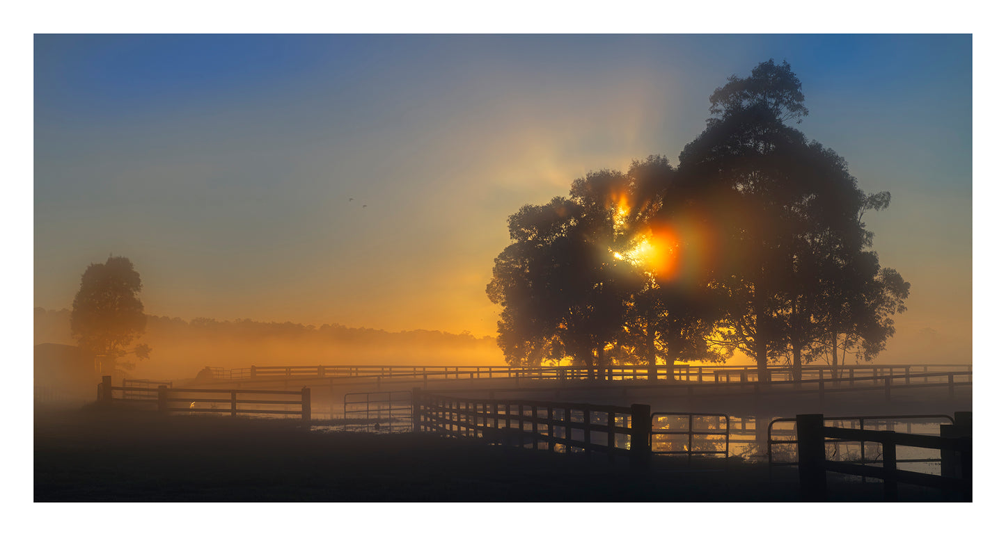 "Golden Sunrise Burst" - Original Australian PanoScape Fine Art Photograph