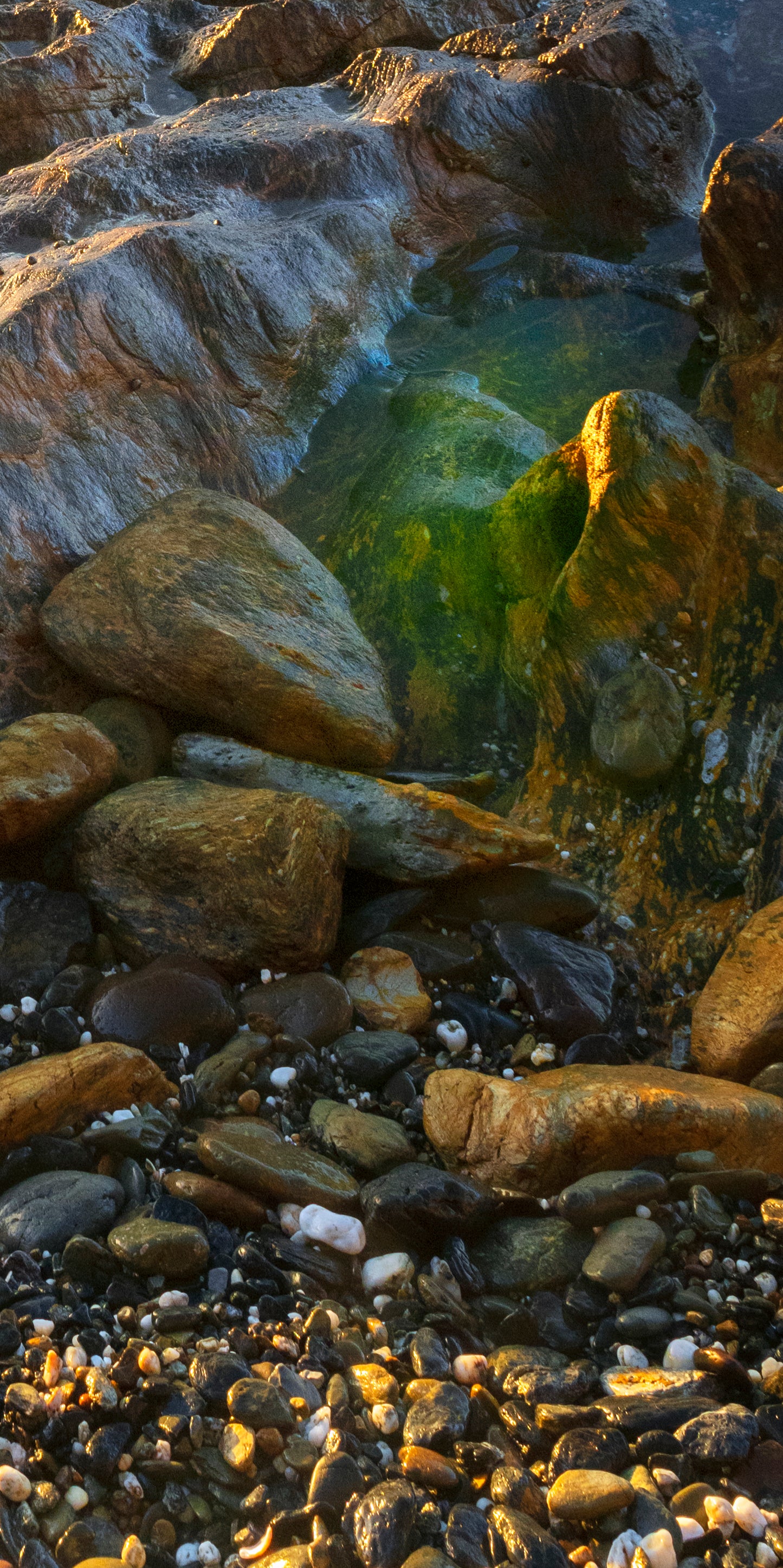"Sunrise Glow on Pebbles" - Original Australian PanoScape Fine Art Photograph