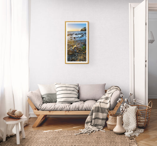 "Sunrise Glow on Pebbles" - Original Australian PanoScape Fine Art Photograph