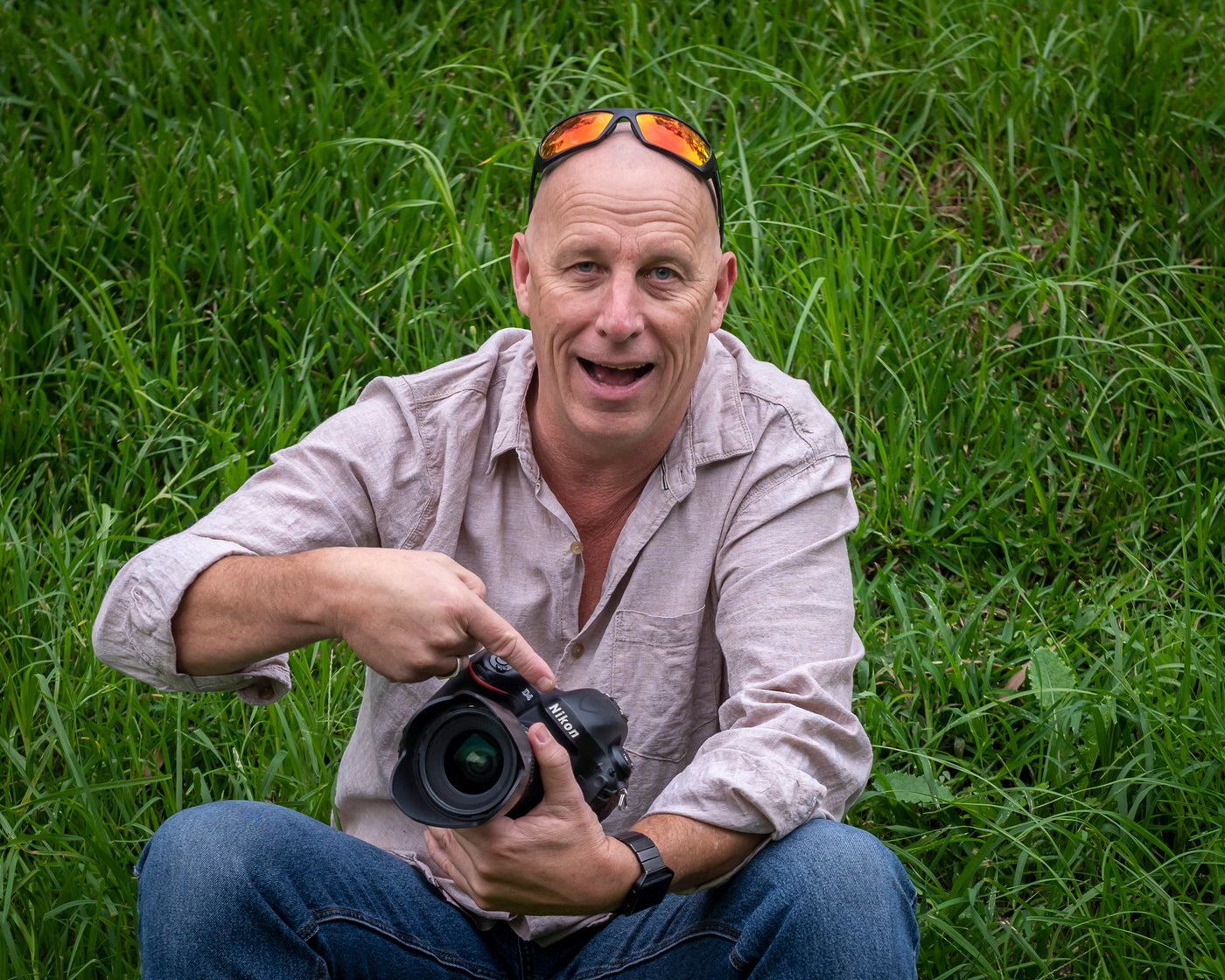 Jeff with one of his Nikon Cameras