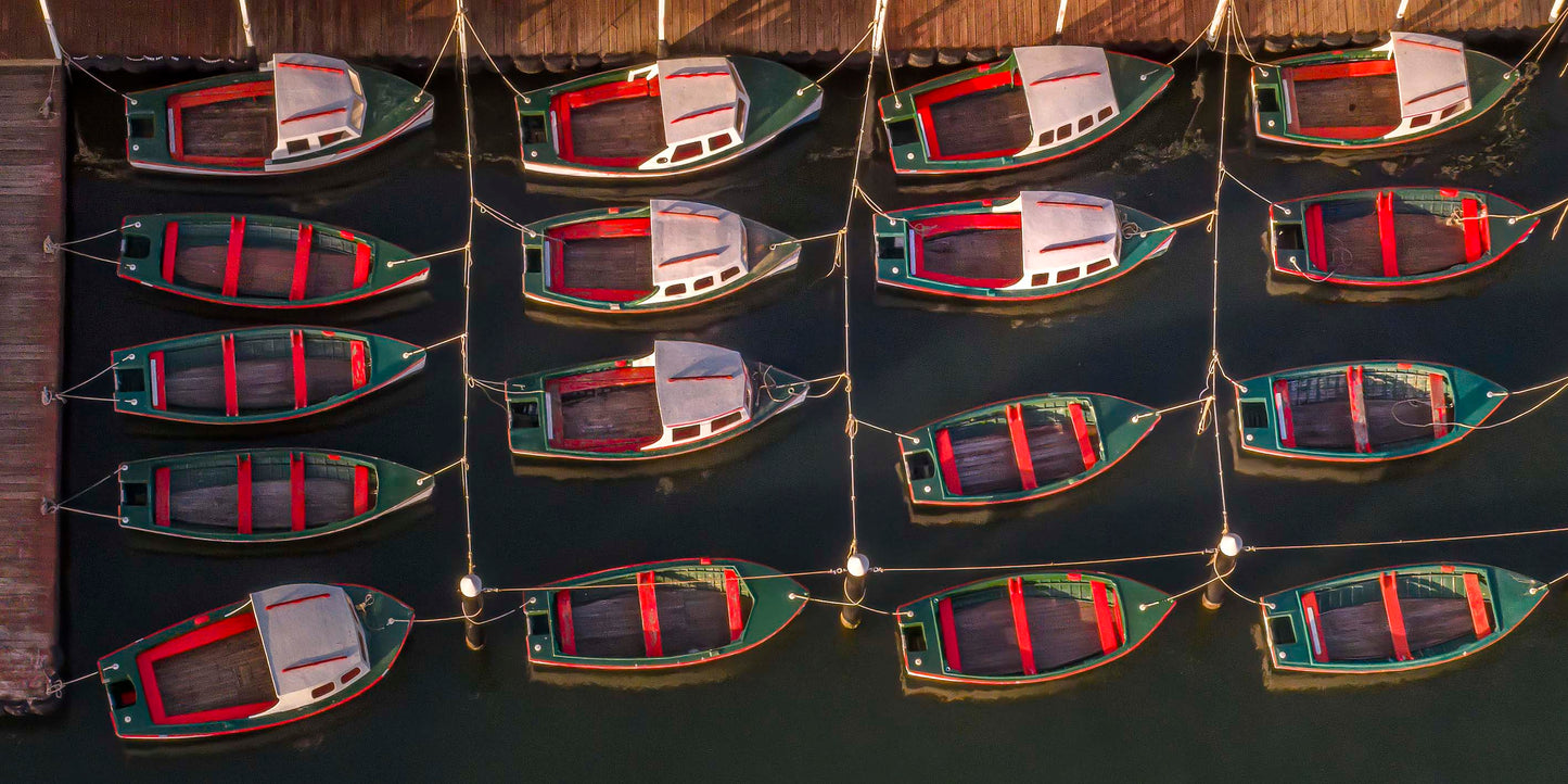 "Aerial Boats" - Original Australian Acrylic Print