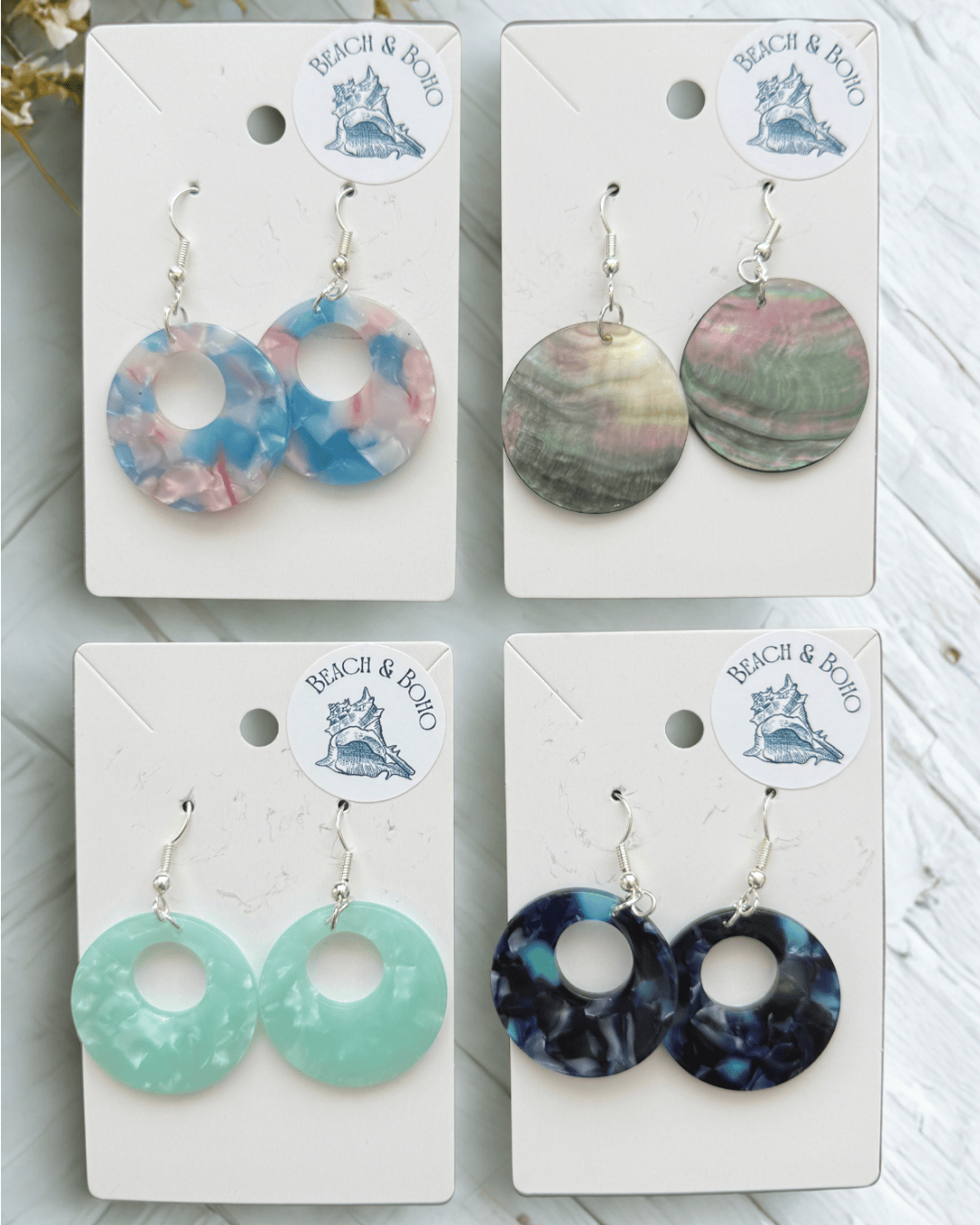 Beach & Boho Coastal Resin Bead Earrings - Joanne Hinchcliffe