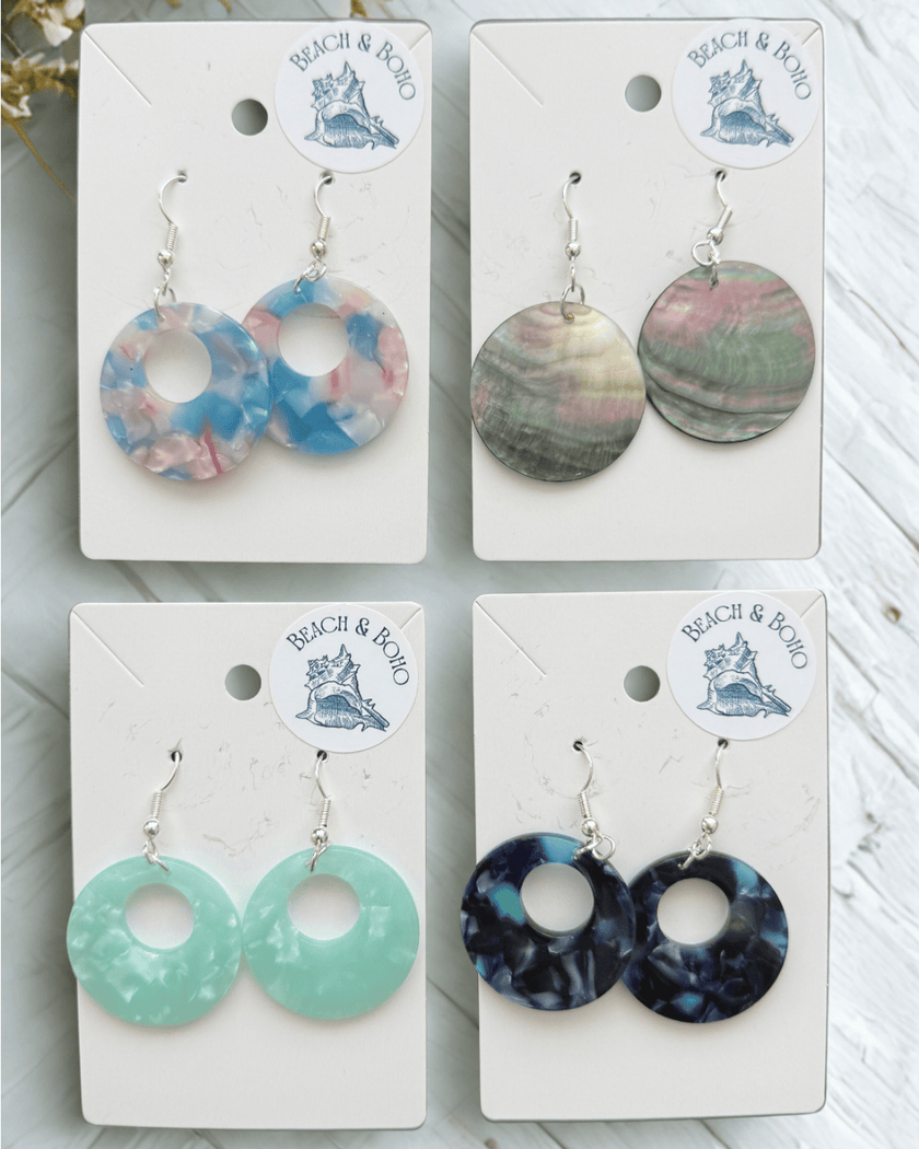 Beach & Boho Coastal Resin Bead Earrings - Joanne Hinchcliffe