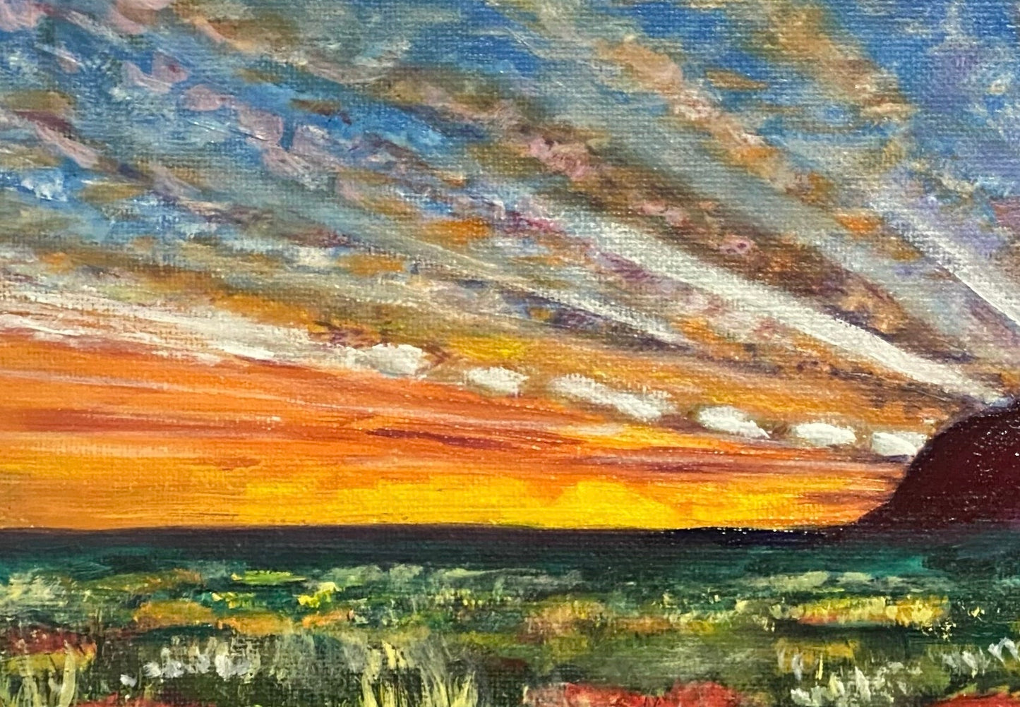 "Uluru at Sunset" Oil on Board - 21cm x 29.7cm / A4 (unframed)