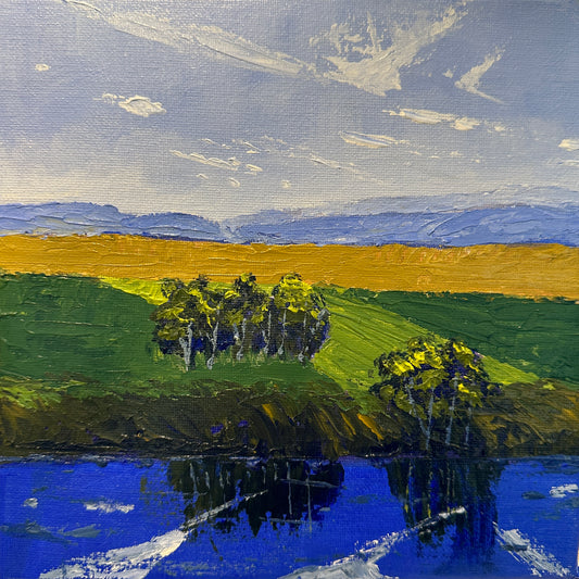 "Lowlands Pastures" Acrylic on Canvas - 20cm x 20cm (unframed)