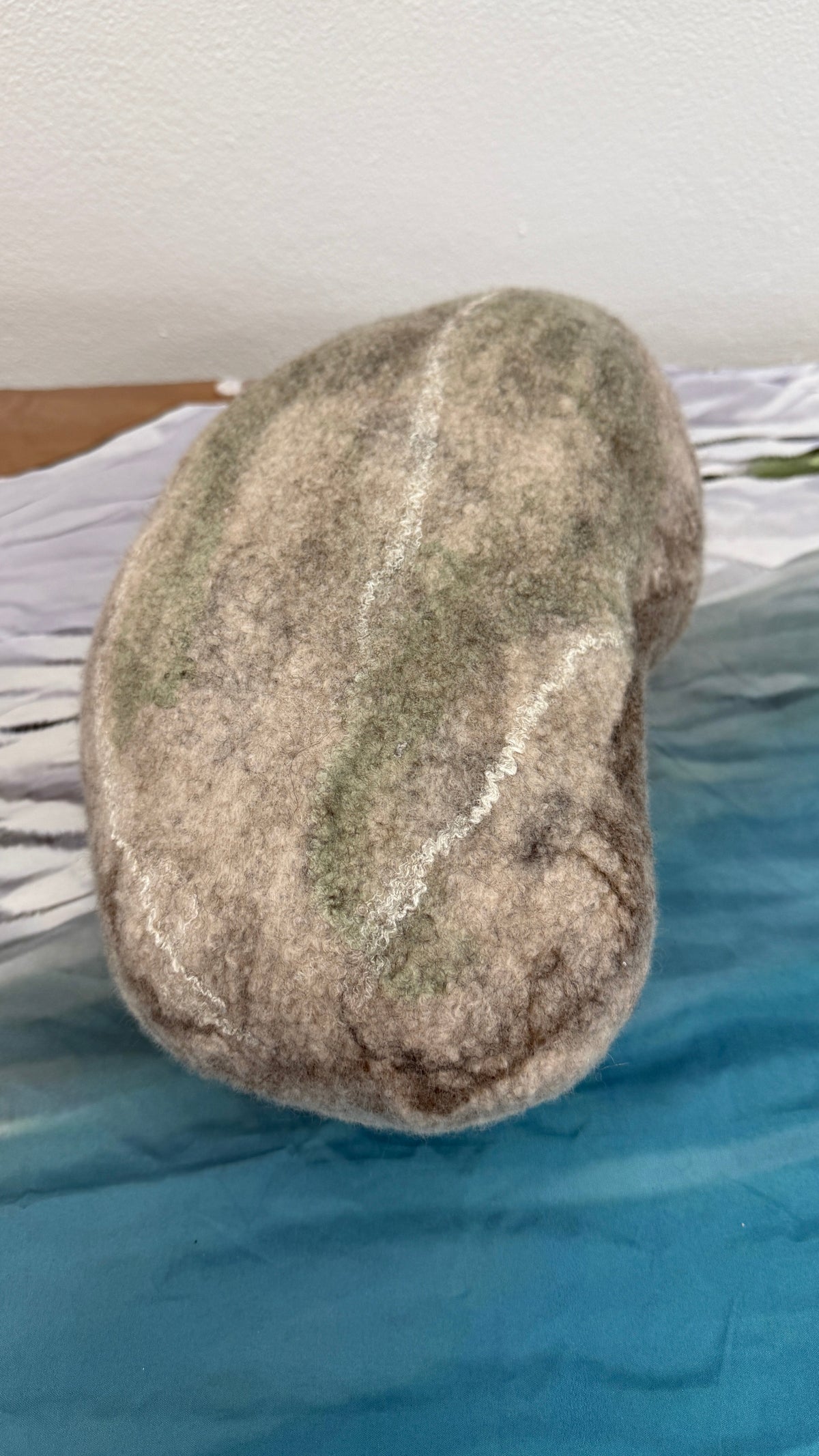 Large Stone of Wool - grey — sculpture by Karen Jane Williams