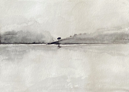 "Lake Lyell Mist" Watercolour on Paper - 22.5cm x 27.5cm (framed)