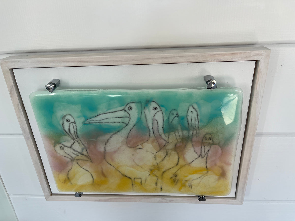 Pelican Wall Framed - can hang by Cherie Platen