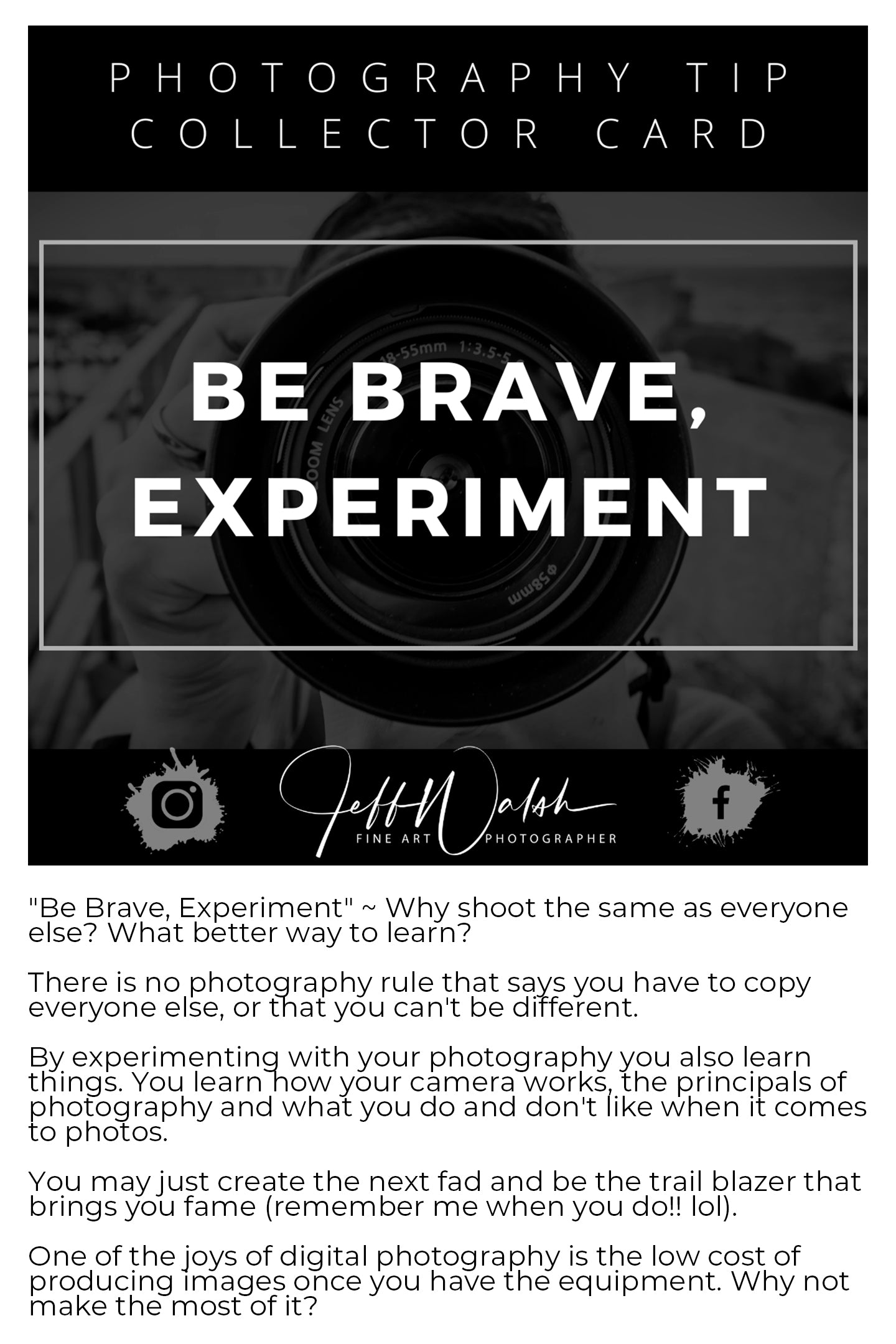 Photography Tip Collector Cards