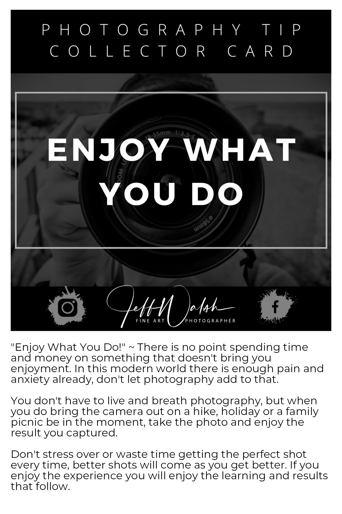 Photography Tip Collector Cards