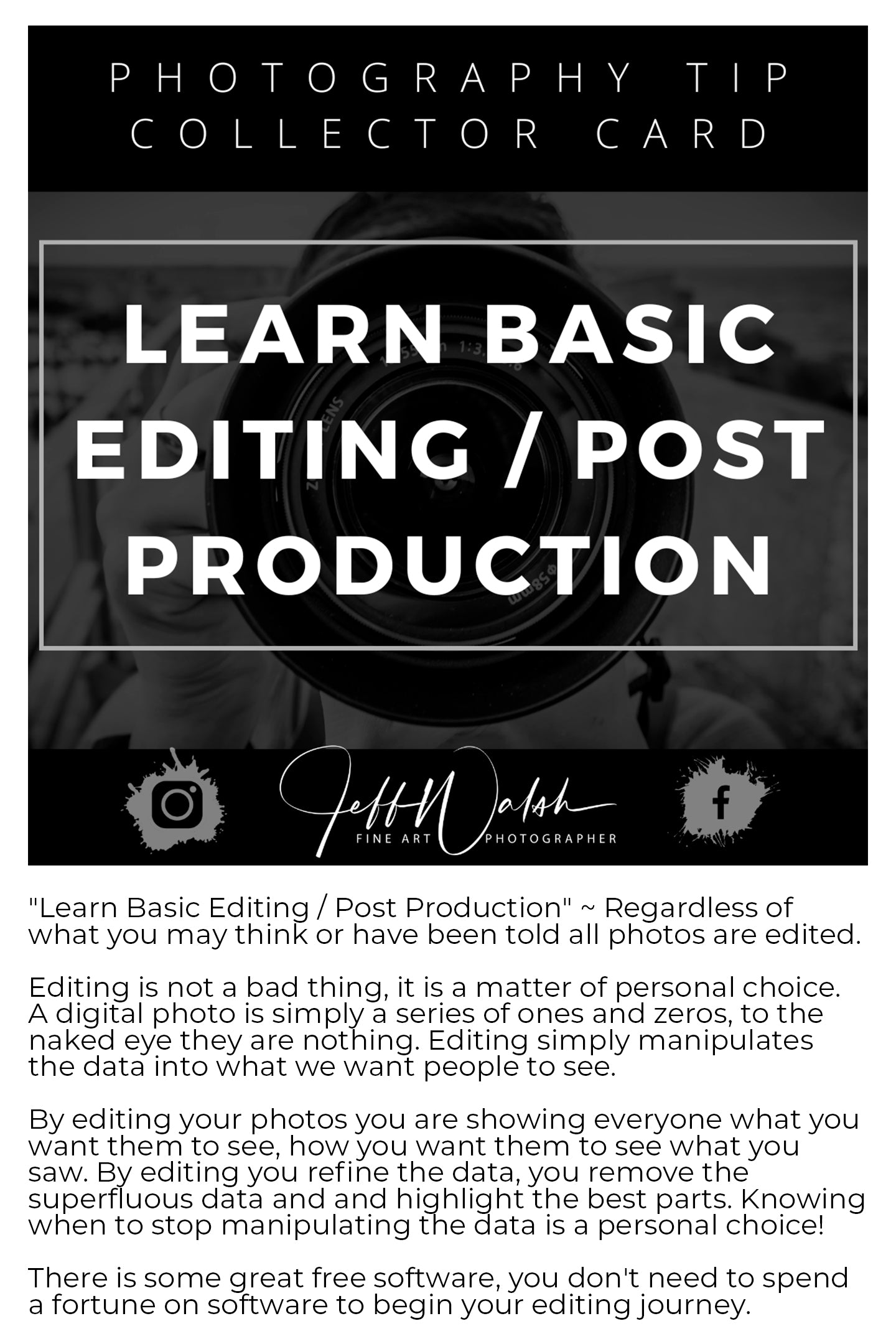 Photography Tip Collector Cards