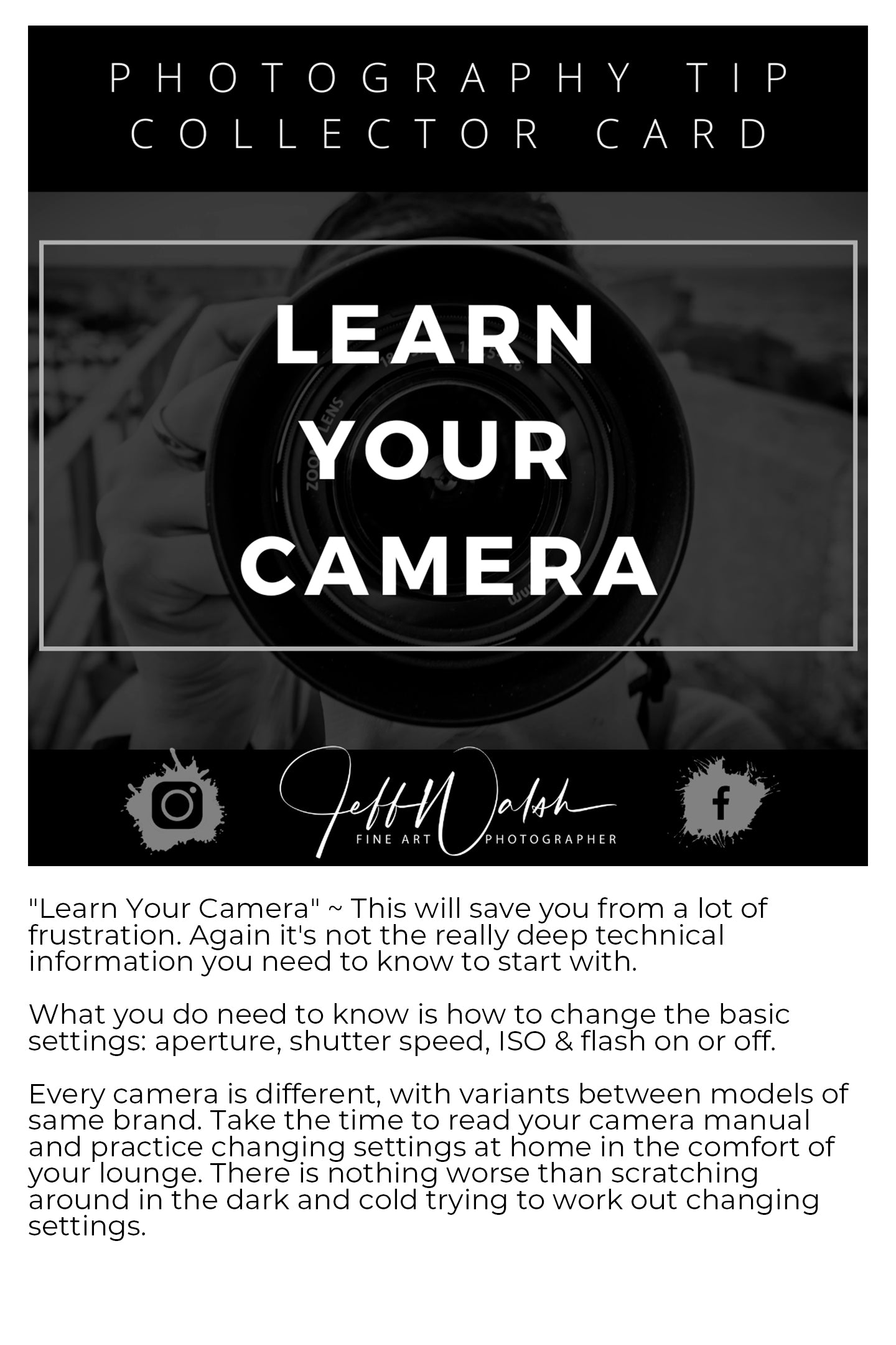 Photography Tip Collector Cards