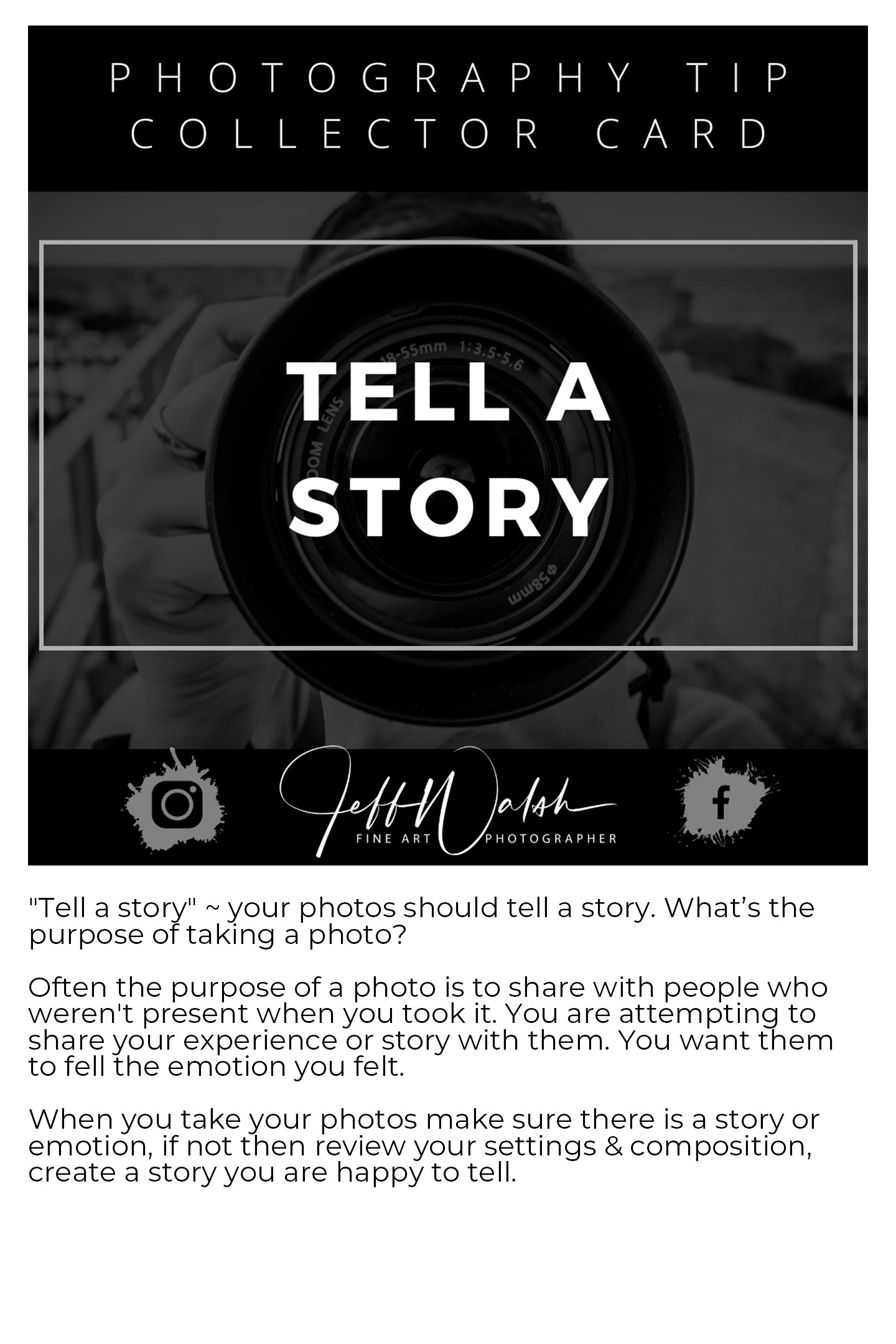 Photography Tip Collector Cards