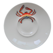 White bowl with a blue swimmer crab design