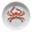 White ceramic bowl with a blue swimmer crab design