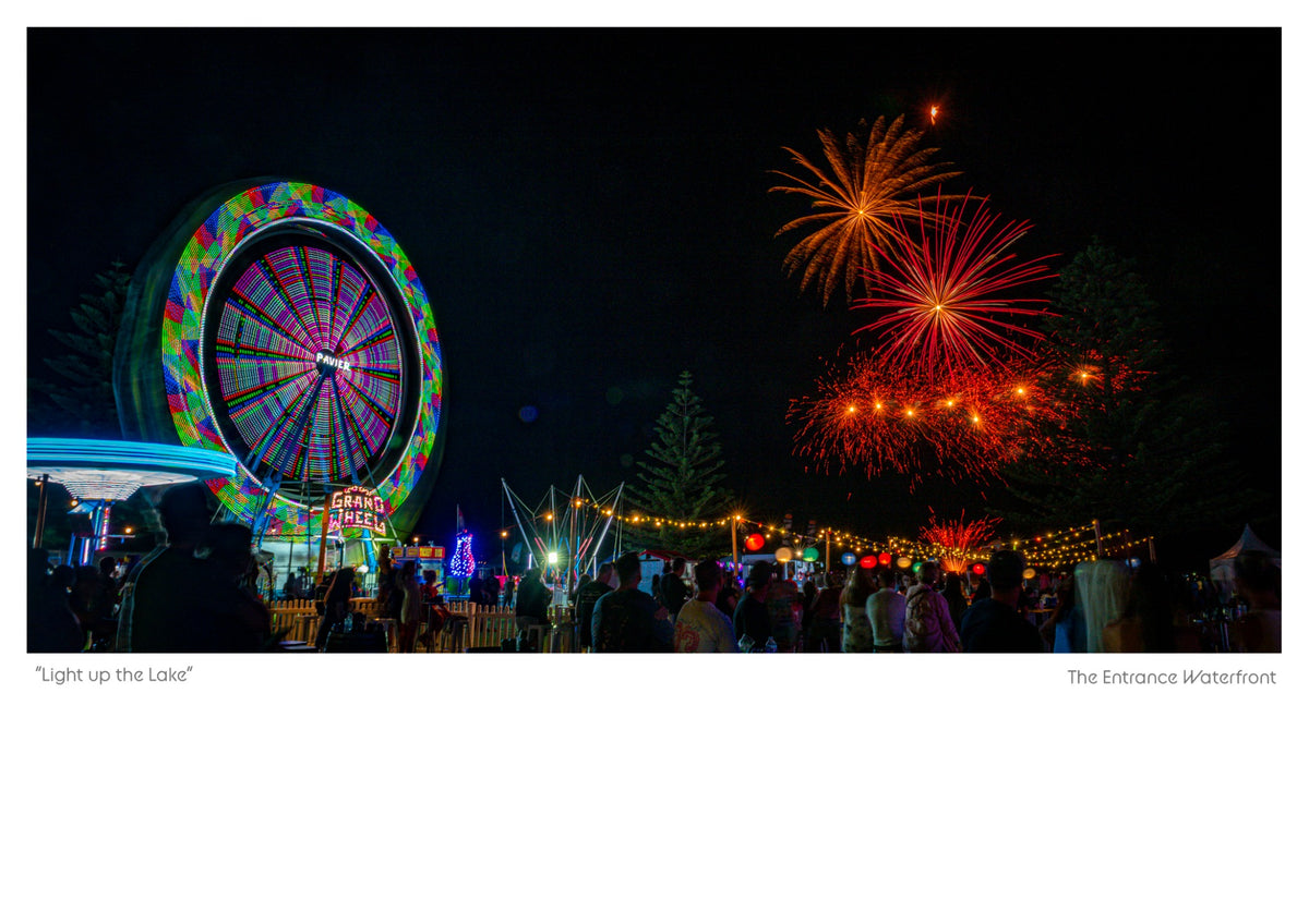 Light up the Lake — photograph by Jeff Walsh Photographer, supplied for the 2027 Central Coast Calendar