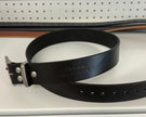 Crown & Anchor Leather black leather belt with brushed nickel hardware