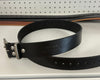 Crown & Anchor Leather black leather belt with brushed nickel hardware