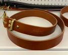 Crown & Anchor Leather brown leather belt with brass hardware