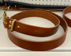 Crown & Anchor Leather brown leather belt with brass hardware