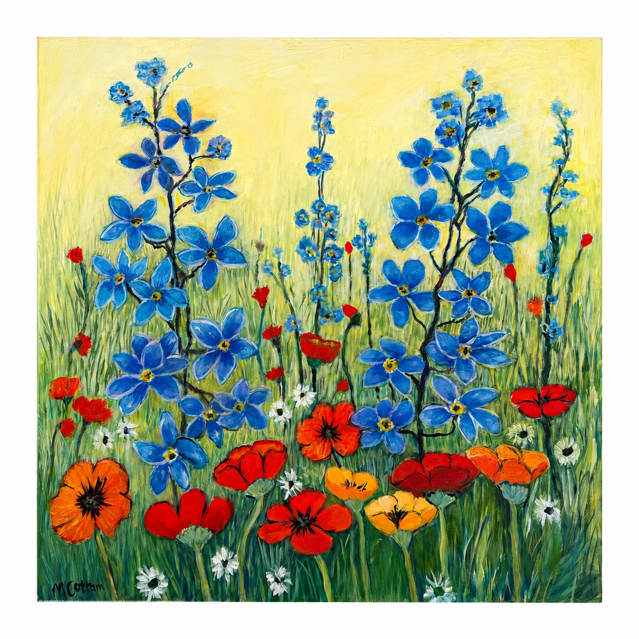 Delphiniums & Poppies - Mary Cottam