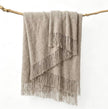 Knitted Chenille Throw — Oatmeal Beige