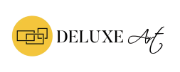 Logo of Deluxe Art with a yellow circle and black text