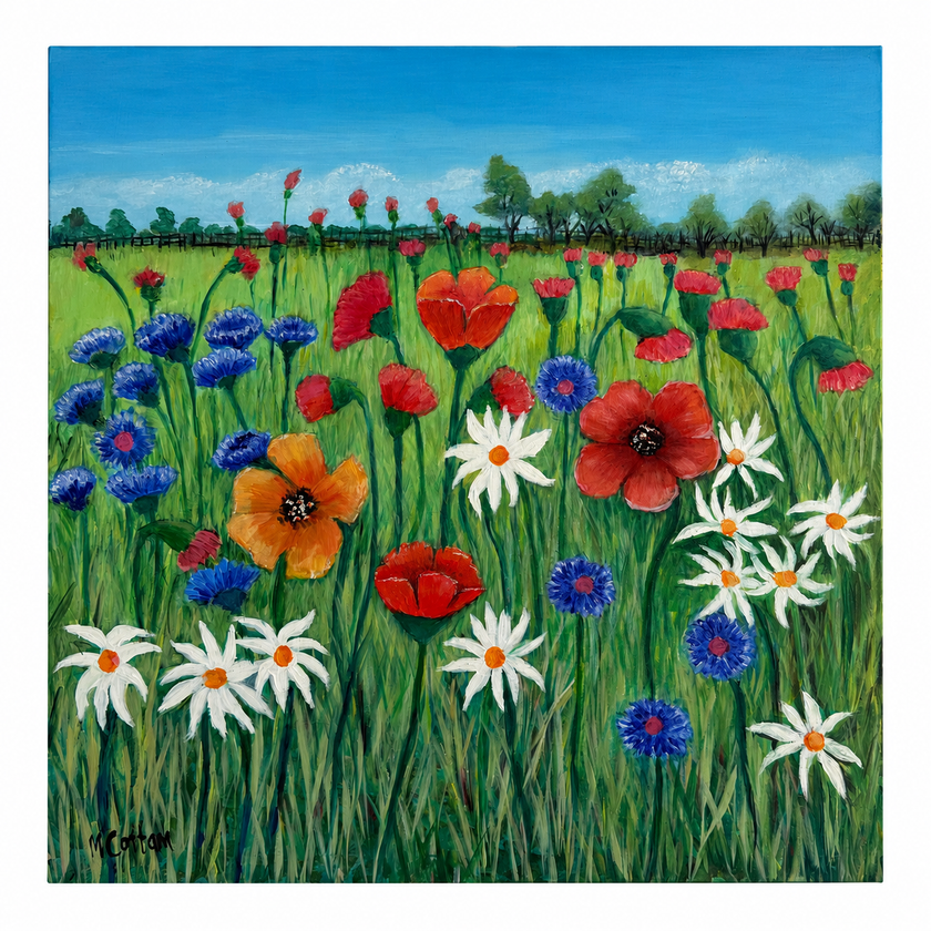 Poppies & Big Daisies in the Field - Mary Cottam