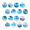 Set of round beach-themed magnets