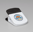 White and black magnetic clip with The Entrance logo