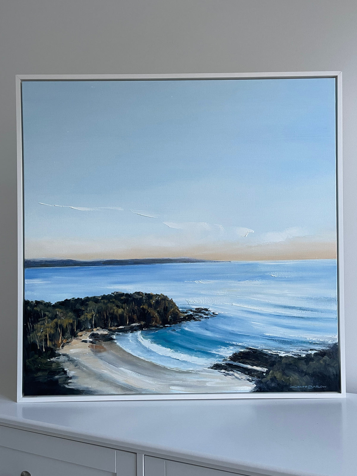 Geoff Barlow original coastal painting — Sunrise in Paradise