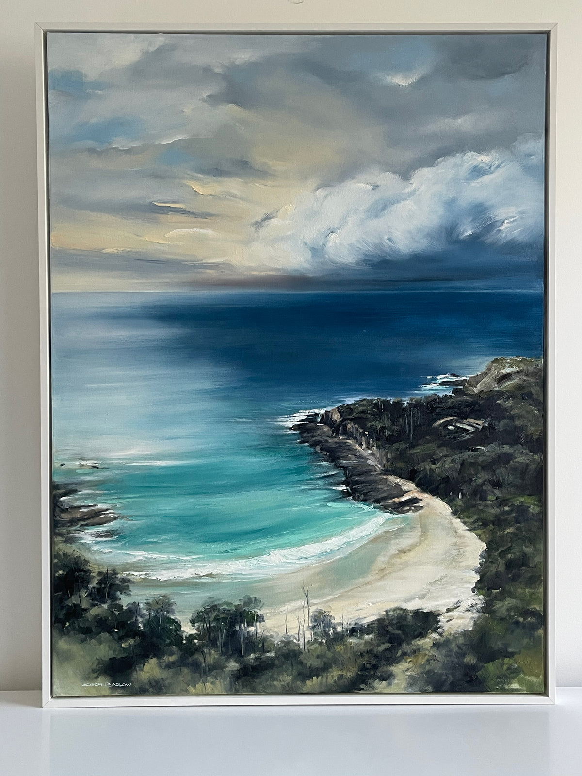 Geoff Barlow original coastal painting — Calm Before the Storm
