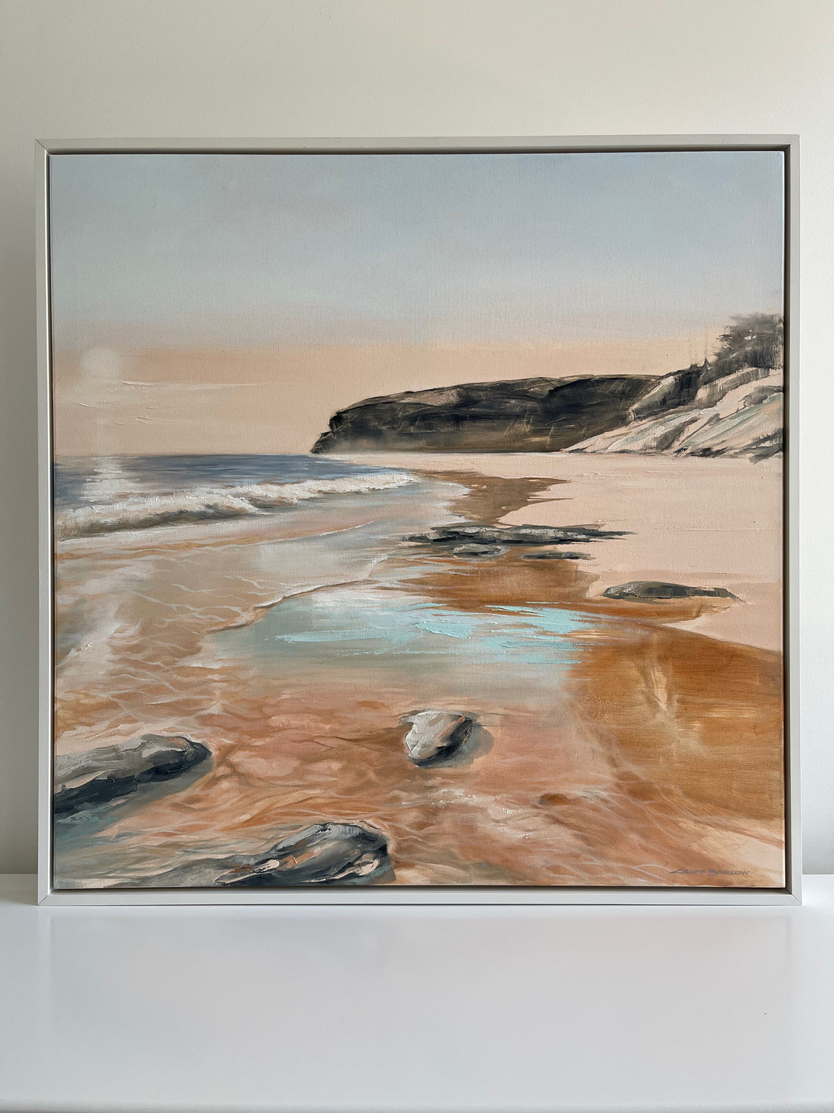 Geoff Barlow original coastal painting — Peaceful Pastel Illusion