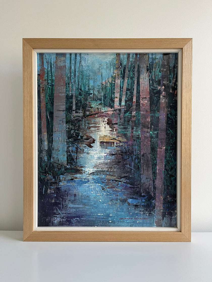 Geoff Barlow original coastal painting — Moonlight