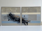 Geoff Barlow original coastal painting — Moon Rising over the Lake - diptych