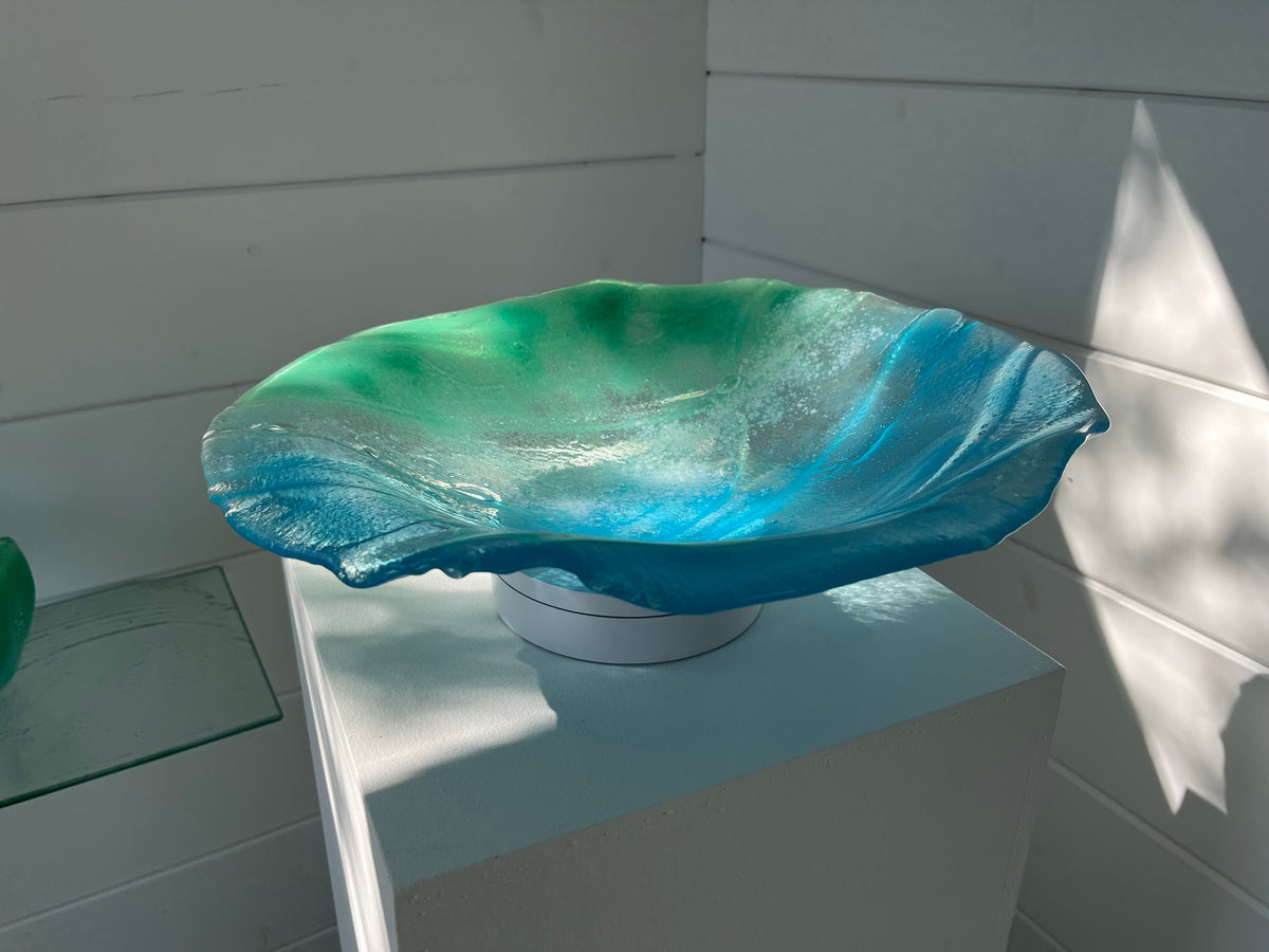 Cherie Platen glass artwork — Oceanic Series 1 large serving bowl