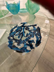 Cherie Platen glass artwork — Midnight Blue Coral Bowl