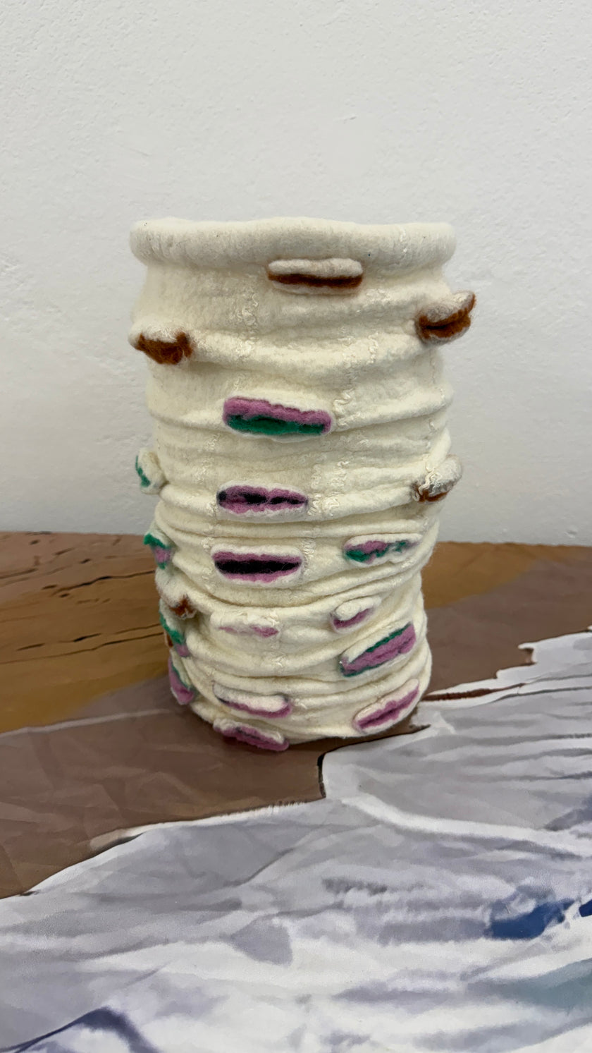 Karen Jane Williams wool felt sculpture — Tidal Strata