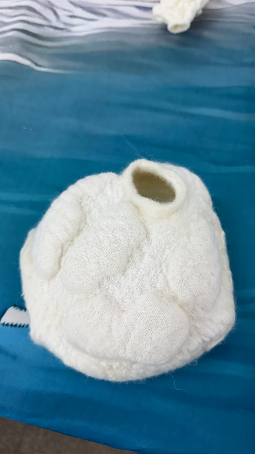 Karen Jane Williams felt sculpture — #4 - Circle with 2 openings