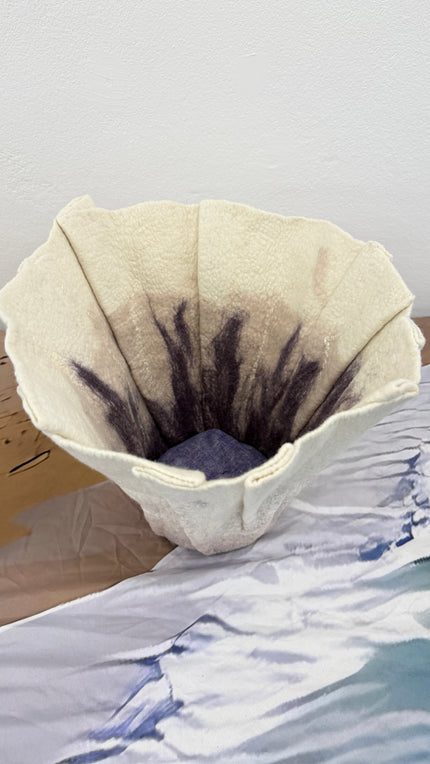 Karen Jane Williams felt sculpture — Tidal Vessel Large