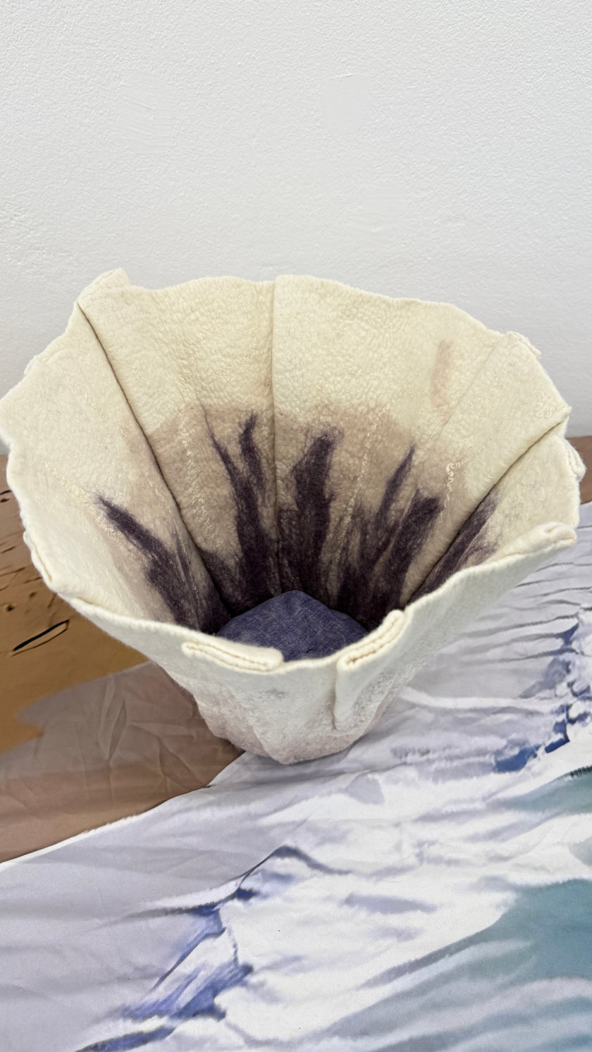 Karen Jane Williams felt sculpture — Tidal Vessel Large