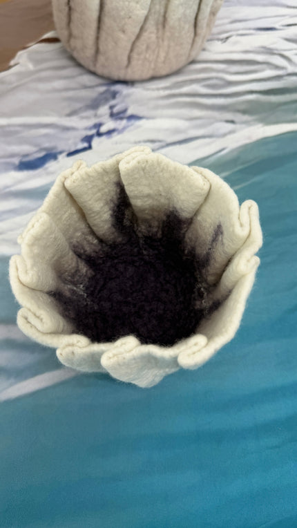 Karen Jane Williams felt sculpture — Tidal Vessel Small