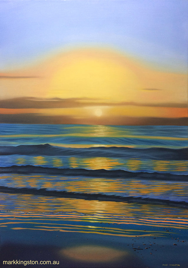 Mark Kingston original coastal painting — Sunset Break