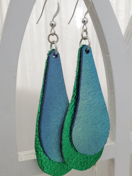 Large two-piece sterling silver Drop earrings