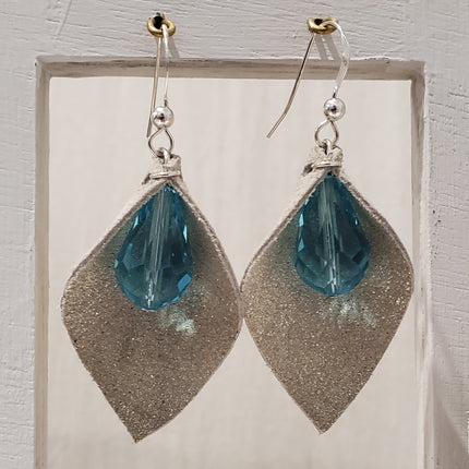 Church of Adornment Small 1 piece earring with accent SS, Petal earrings 3