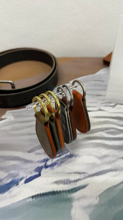 Crown and Anchor Leather keyring