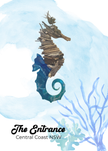 Wild Tide Designs large seahorse art card