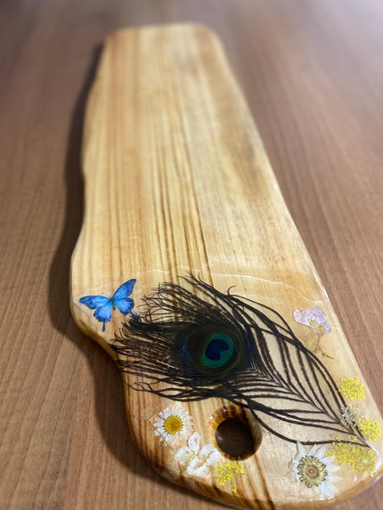 Wild Tide Designs Feather Camphor Laurel Cheeseboard