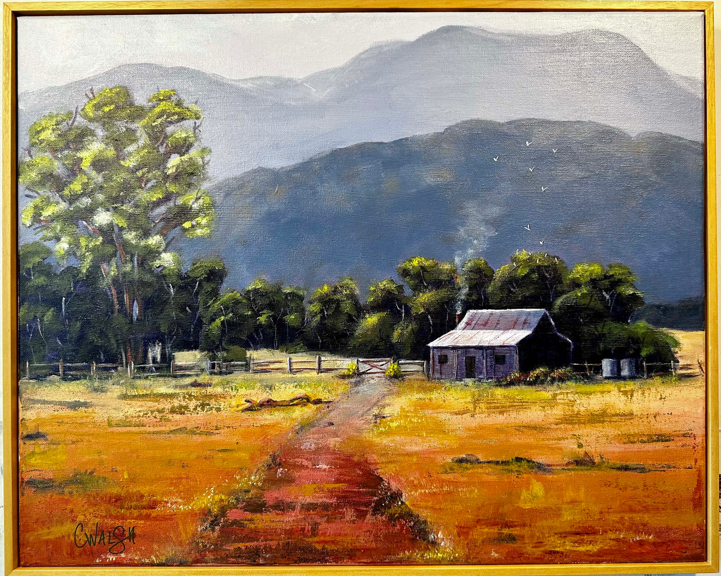 Private Commission: "Homestead Hideaway" Acrylic on Canvas - 40cm x 50cm (framed)