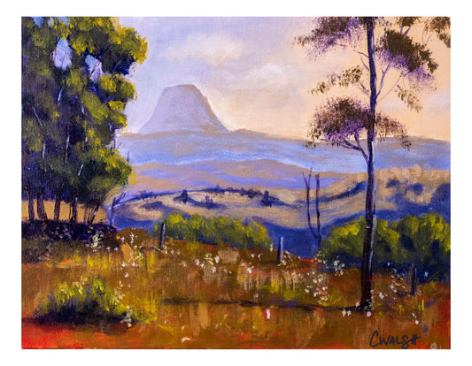 "Pomona Mountain" Acrylic on Board - 23cm x 30cm (unframed)